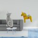 thumbnail image 2 of Estatua De Gato, Figura Decorativa De Resina, Escultura De Animal Coleccionable Para Entrada, Estantería, Sala De Estar, Dormitorio, Adorno De Caballo Dala Sueco, Figura De Caballo Dalecarlian, 2 of 8