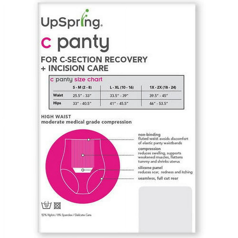 C-Panty Post C Section Recovery Underwear with Silicone, High Waist, S/M,  Nude 