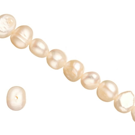 Irregular Potato - 6-7mm Irregular Potato Natural White Freshwater Pearl Beads 2 Strings, SAVE $1