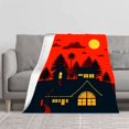 thumbnail image 2 of Cozy Flannel Blanket with Vibrant Red Sky Design - Soft Warm Durable Throw for Sofa Travel Bed and Chair, 2 of 7