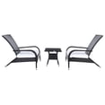 thumbnail image 3 of SAFAVIEH Edna Outdoor Patio 3 Piece Lounge Set, Black/White, 3 of 11