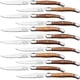 thumbnail image 1 of Cuchillos con Mango Ergonómico LaguioleWoodLight 12pzas 23 cm Madera Café Claro Acero Inoxidable Cuchillo para carne., 1 of 4