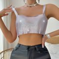 thumbnail image 5 of BLVB Women Metal Sequin Sparkle Glitter Camisole Tops Spaghetti Strap Backless Chain Crop Tops Blouse for Night Club Party Silver, 5 of 6