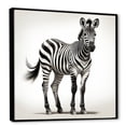 thumbnail image 2 of Designart "Elegant Minimalist Zebra" Animals Framed Wall Art - Traditional White Zebra Entryway Framed Wall Art, 2 of 6