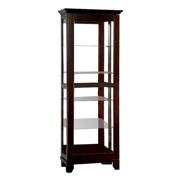 Benjara Curio Cabinate In Cappuccino Finish