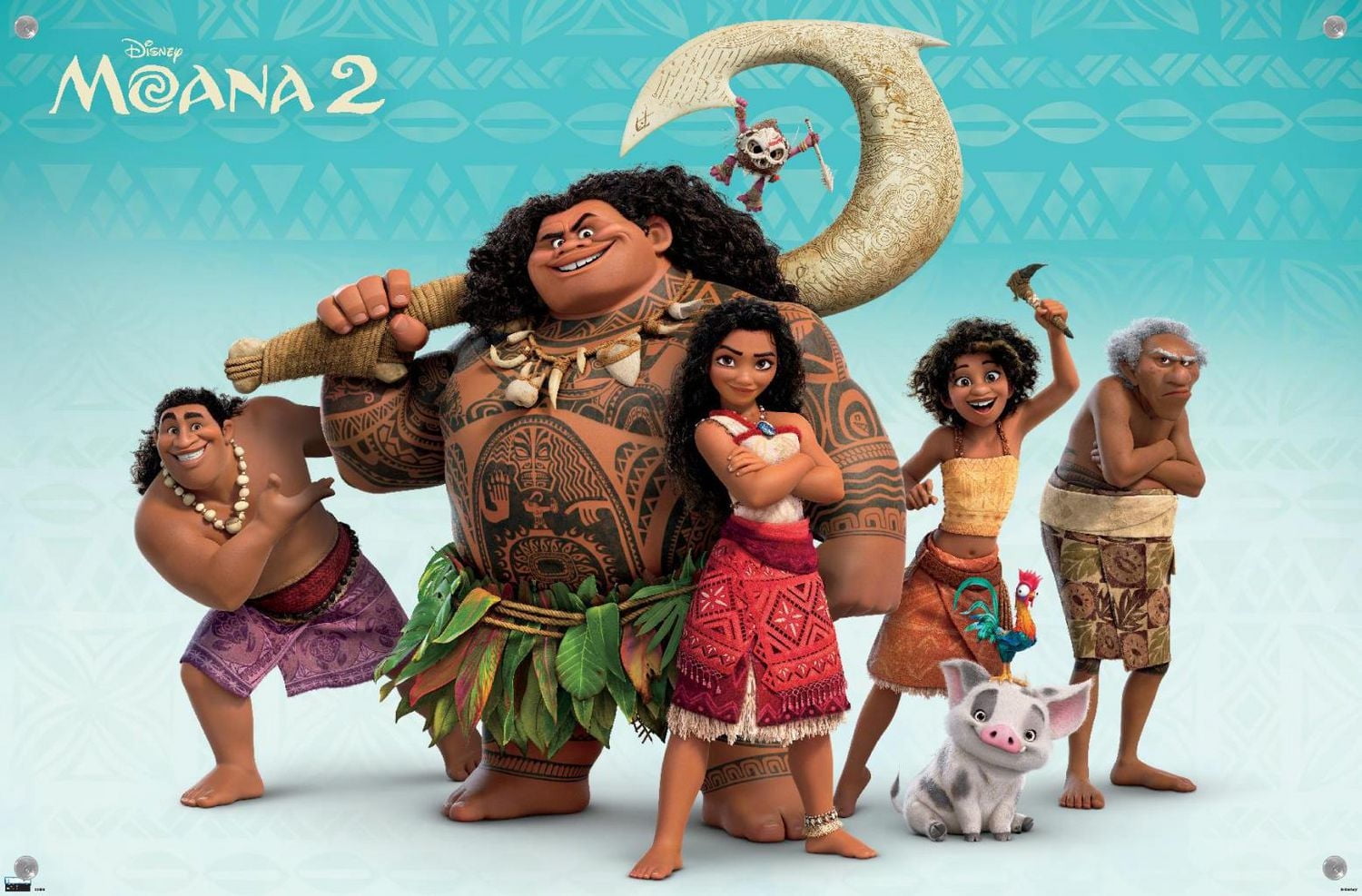 Disney Moana 2 - Group Wall Poster, 14.725" x 22.375" Framed