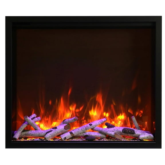 Smart 44” Fireplace – includes a steel trim, glass inlay, 20 piece log set with remote and cord