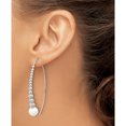 thumbnail image 3 of Sterling Silver Polished Beaded Simulated Pearl Threader Earrings (Width 9) (Length 56) - Jbsp, 3 of 5