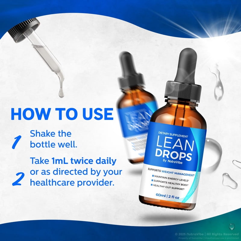 (2 Pack) Lean Drops – LeanDrops Liquid Formula with a Clean Blend to Support Fitness Goals, Active Lifestyle & Wellness | Just a Few Easy Drops for a Fit-Focused Lifestyle (60 Servings)