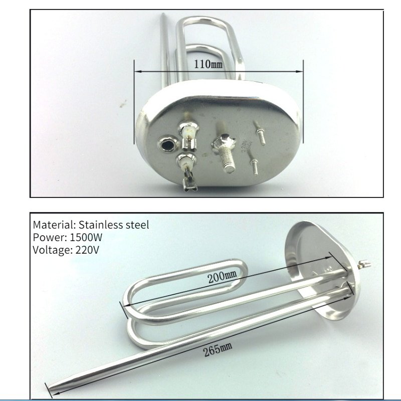 220V 1500W immersion heating with thermostat for water heater Ariston  stainless element steel 50 liters heating tube/rod - Walmart.com