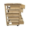 thumbnail image 3 of Bamboo 6 Drawer Rolling Utility Cart, Natural, 3 of 6