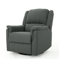GDF Studio Pismo Contemporary Upholstered Swivel Gliding Recliner, Charcoal Fabric