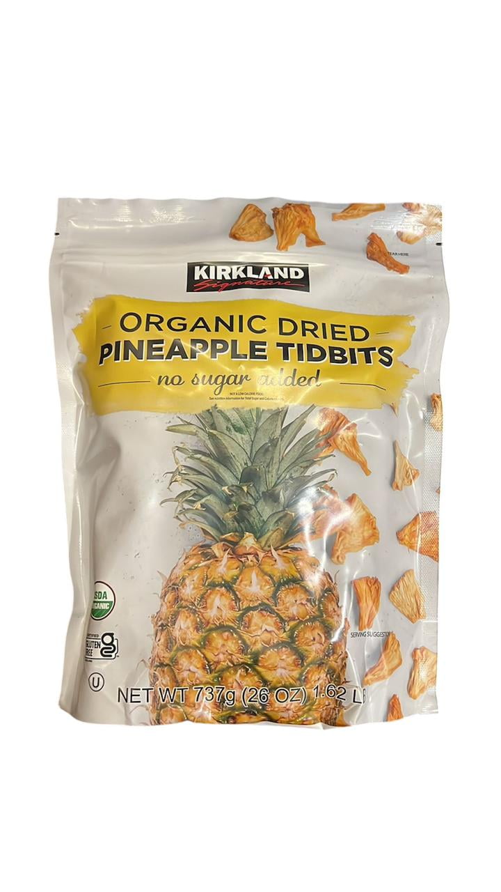 Kirkland Signature Organic Dried Pineapple Tidbits, 26 Ounce