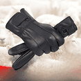 thumbnail image 1 of Guantes de invierno de piel auténtica para hombre, guantes de motociclista con forro polar para mujer, guantes de piel de oveja con forro polar para exteriores, guantes para coche eléctrico a prueba, 1 of 4