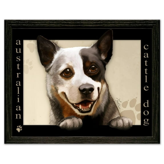 Australian Cattle Dog by Scott Rogers Paws on the Picture Frame 13x10 Framed Art Print