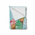 thumbnail image 2 of Ice Cream Soft Flannel Fleece Throw Blanket, Dessert Land Rainbow Candies Lollipop Trees and Cupcake Mountains Cartoon, Cozy Plush for Indoor and Outdoor Use, 70" x 90", Multicolor, by Ambesonne, 2 of 6