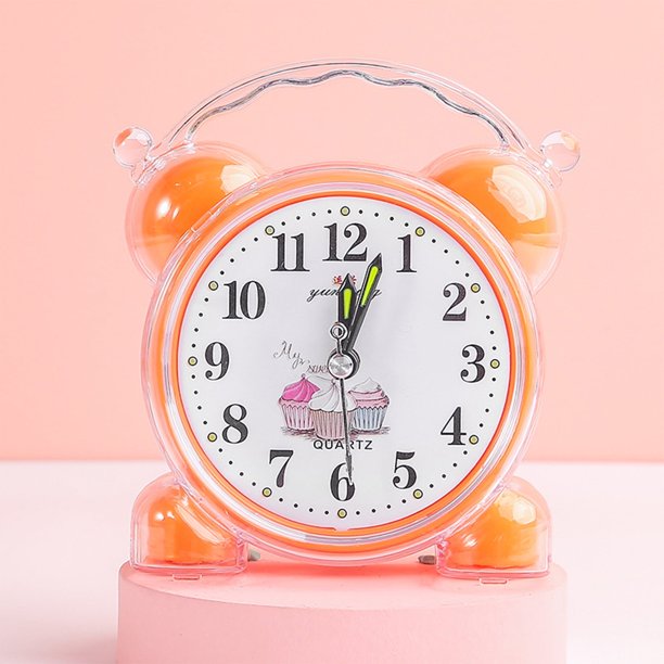 Reloj analógico YOTQUSKI, despertador analógico, reloj de escritorio analógico, reloj pequeño súper silencioso sin tictac, funciona con pilas, fácil de configurar para oficina, dormitorio, mesita de