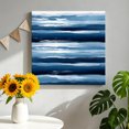 thumbnail image 2 of Canvas Wall Art, Navy Blue Ombre Framed Canvas Prints for Bathroom Kitchen, Modern Oil Painting Waves Abstract Gallery Wrapped Wall Decor for Home Office, Gifts, 10"x10" Ship Next Day, 2 of 9