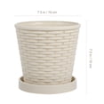thumbnail image 2 of Miangastore 1pc Durable Plastic Flower Pot Imitation Bamboo Woven Flowerpot for Home, 2 of 8