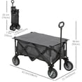thumbnail image 3 of Outsunny Chariot Pliant de Jardin avec Roues, Gris, 3 of 10