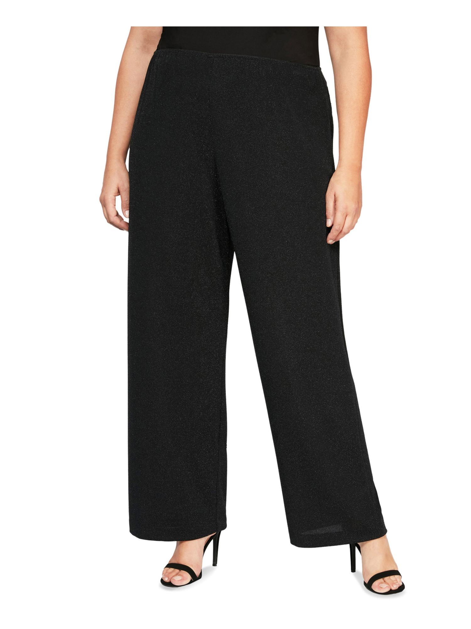 ALEX EVENINGS Womens Black Straight leg 