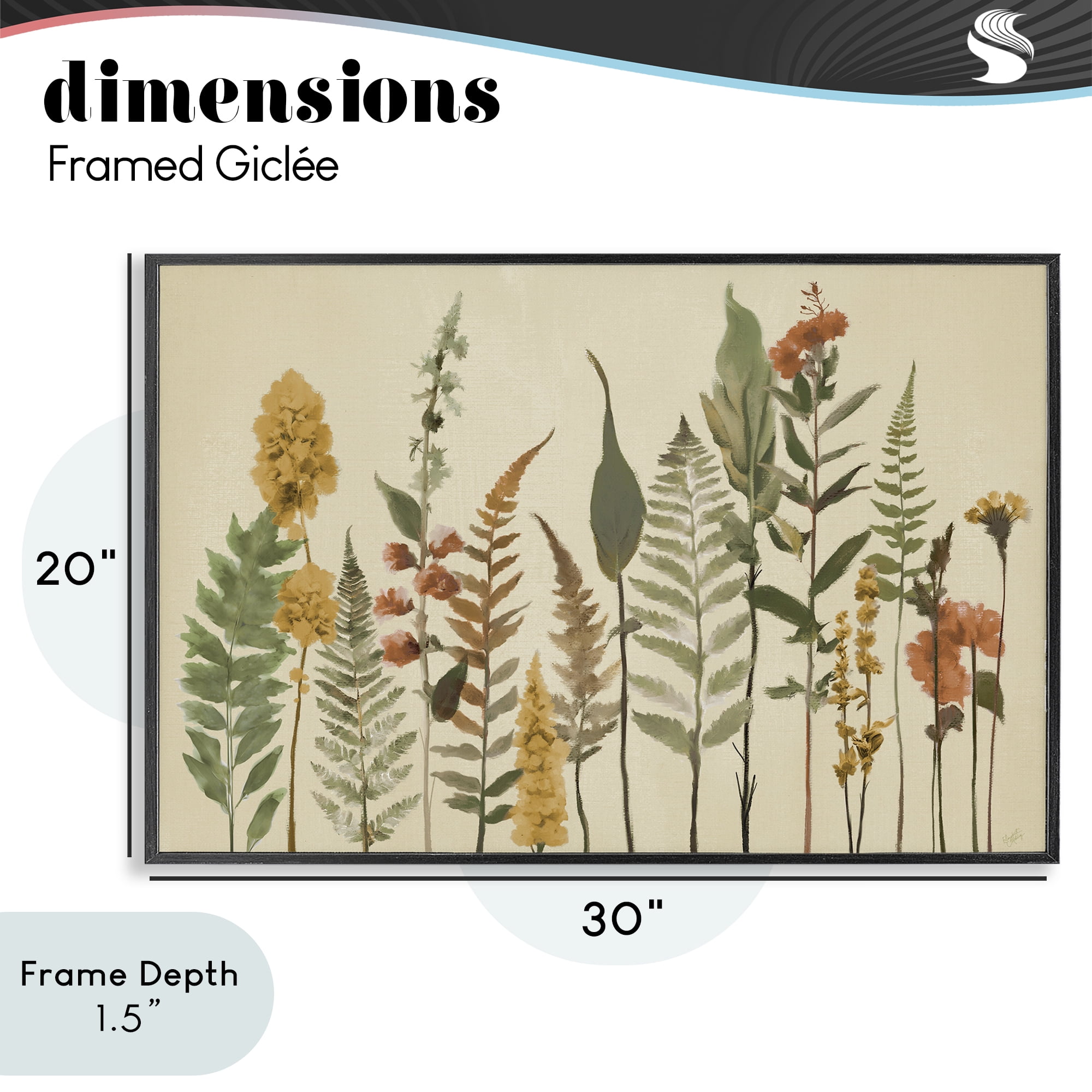 Stupell Industries Fall Toned Botanics Black Framed Giclee Art, design by Elizabeth Medley