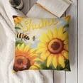 thumbnail image 3 of YINGXI  Hello Sunshine Daisy Sunflower Bee Throw Pillow Cover,Summer Party Holiday Yellow Cushion Case Decoration for Sofa Couch 22x22in, 3 of 5