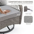 thumbnail image 4 of 3 Piece Patio Swivel Rocker Set, PE Rattan Bistro Set w/ 2 360° Swivel Rocking Chairs and Side Table, Outdoor Conversation Set with Cushions for Patio, Pool, Balcony, Pub, Cafe - Gray, 4 of 9