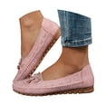 thumbnail image 3 of Moccasins Women Slip on Penny Loafers Orthopedic Flat Shoes Bowtie Round Toe Hollow out Casual Walking Shoes Pink Size 8, 3 of 9
