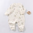thumbnail image 2 of CAUYDY 1T 2T Toddler Pajamas Preemie Baby Fall Winter Clothes Long Sleeved Romper for Infant Child Little Kids 0 3 6 9 Months Loungewear Sizes 3-6 Months,Beige, 2 of 7