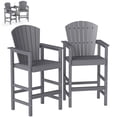 thumbnail image 6 of FOOWIN Tall Adirondack Chair Set of 2, HDPE All-Weather Adirondack Bar Stools with Connecting Tray, Grey, 6 of 9