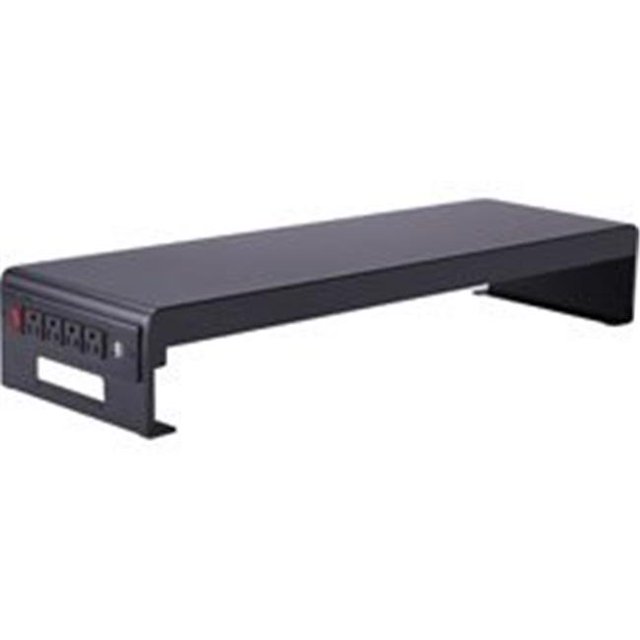 Lorell LLR00079 AC & USB Double Monitor Stand, Black