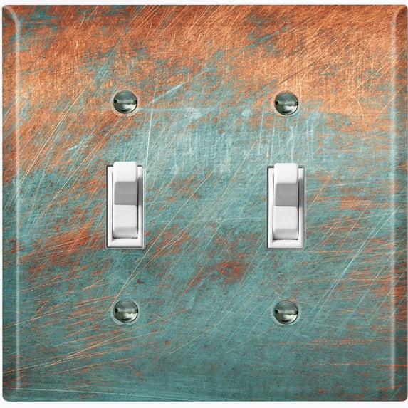 Metal Light Switch Plate Outlet Cover Image of Distressed Copper MET010
