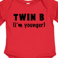 thumbnail image 4 of Inktastic Twin B (i'm Younger) Boys or Girls Long Sleeve Baby Bodysuit, 4 of 5