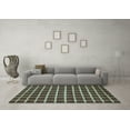 thumbnail image 3 of Ahgly Company Indoor Round Checkered Light Blue Modern Area Rugs, 7' Round, 3 of 4