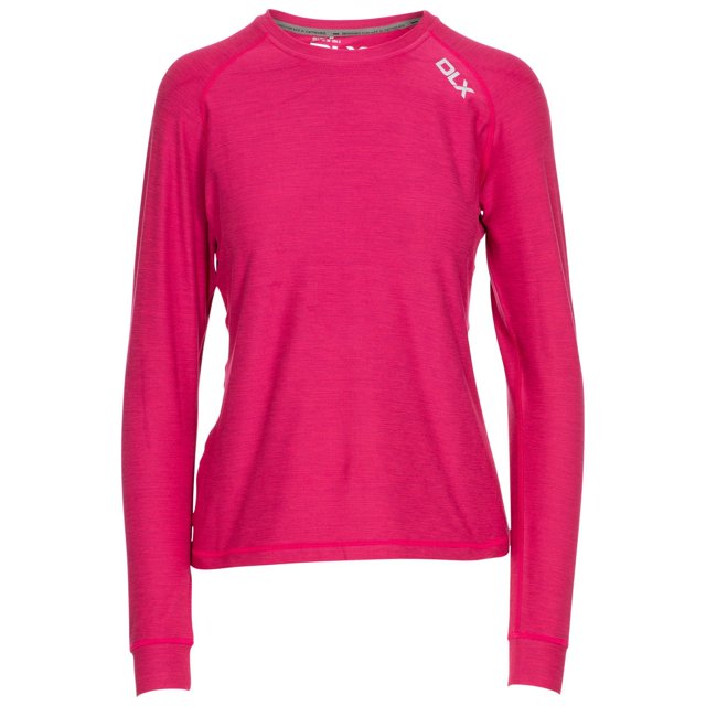 Trespass - Camiseta Jannett de Manga Larga para Mujer (Frambuesa Jaspeada)