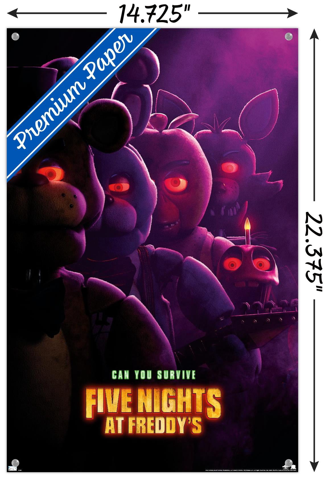 Five Nights at Freddy's Movie - Teaser One Sheet Wall Poster with Push Pins, 14.725" x 22.375"