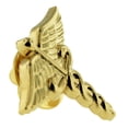 thumbnail image 2 of PinMart's Classic Gold Plated Medical Caduceus Lapel Pin, 2 of 3