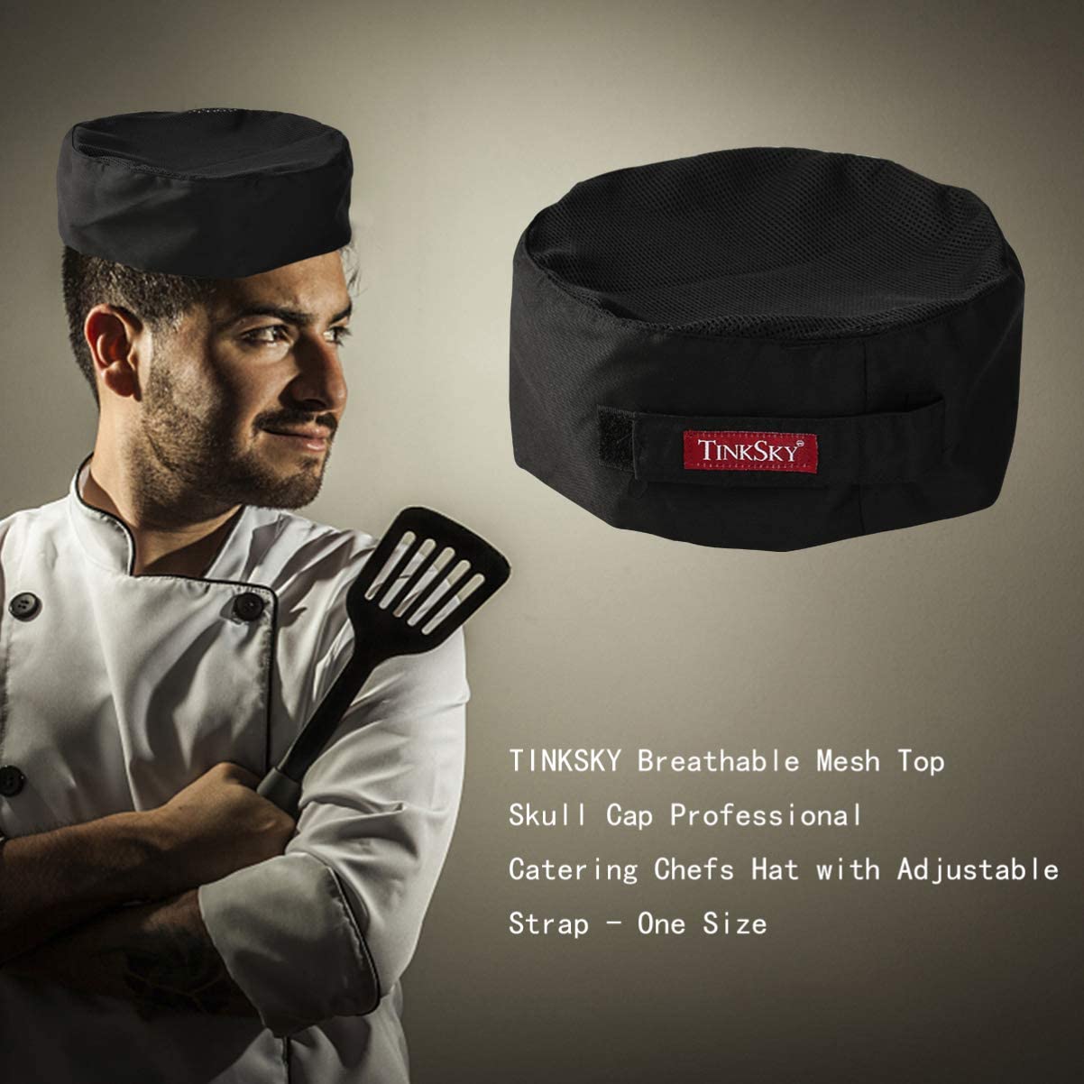 Chefs Hat Mesh Top Skull Cap 
