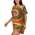 thumbnail image 2 of Picia Colorful Swirl Pajamas Sets for Women Soft Short-Sleeved Pjs with Lounge Shorts Two Piece Sleepwear-X-Large, 2 of 9