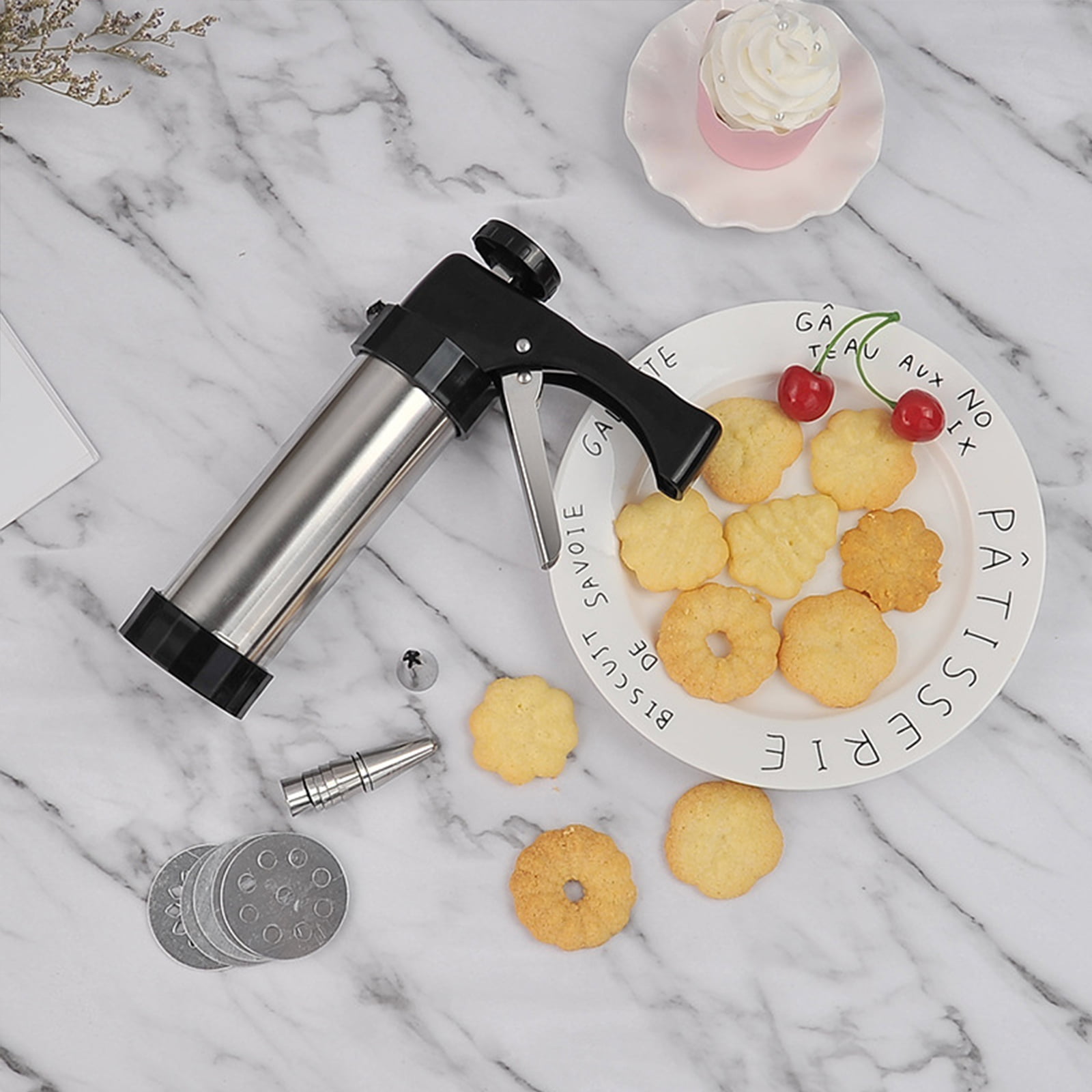 Biscuits Mold w/ 8 Cake Nozzles Cookie Press Making Baking Cake Mould Kit New 
