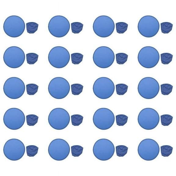 20X Foldable Round Fan-Blue
