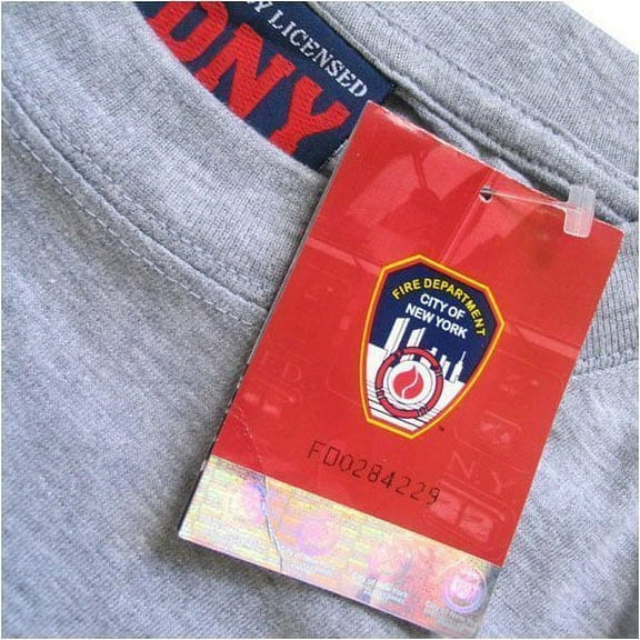 FDNY T-SHIRT Crewneck New York Fire Department Athletic Tee, Gray - Large