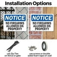 thumbnail image 3 of (2 Pack) No Firearms Allowed On Property OSHA Notice Sign 24 Inch X 18 Inch Plastic Sign, Weather Resistant, UV Protected for Workplace, Business, and Construction Site, Made in the USA, 3 of 8
