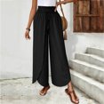 thumbnail image 2 of RFQWOVSR Women's High Waist Wide Leg Linen Pants with Side Split Flowy Boho Summer Casual Trousers M, 2 of 4