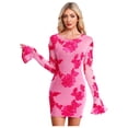 thumbnail image 1 of Moggemol Robes de Soirée pour Femmes Robes de Cocktail Réunion Dos Nu Floral Mini Fête Anniversaire Fête Rose Vif P, 1 of 6