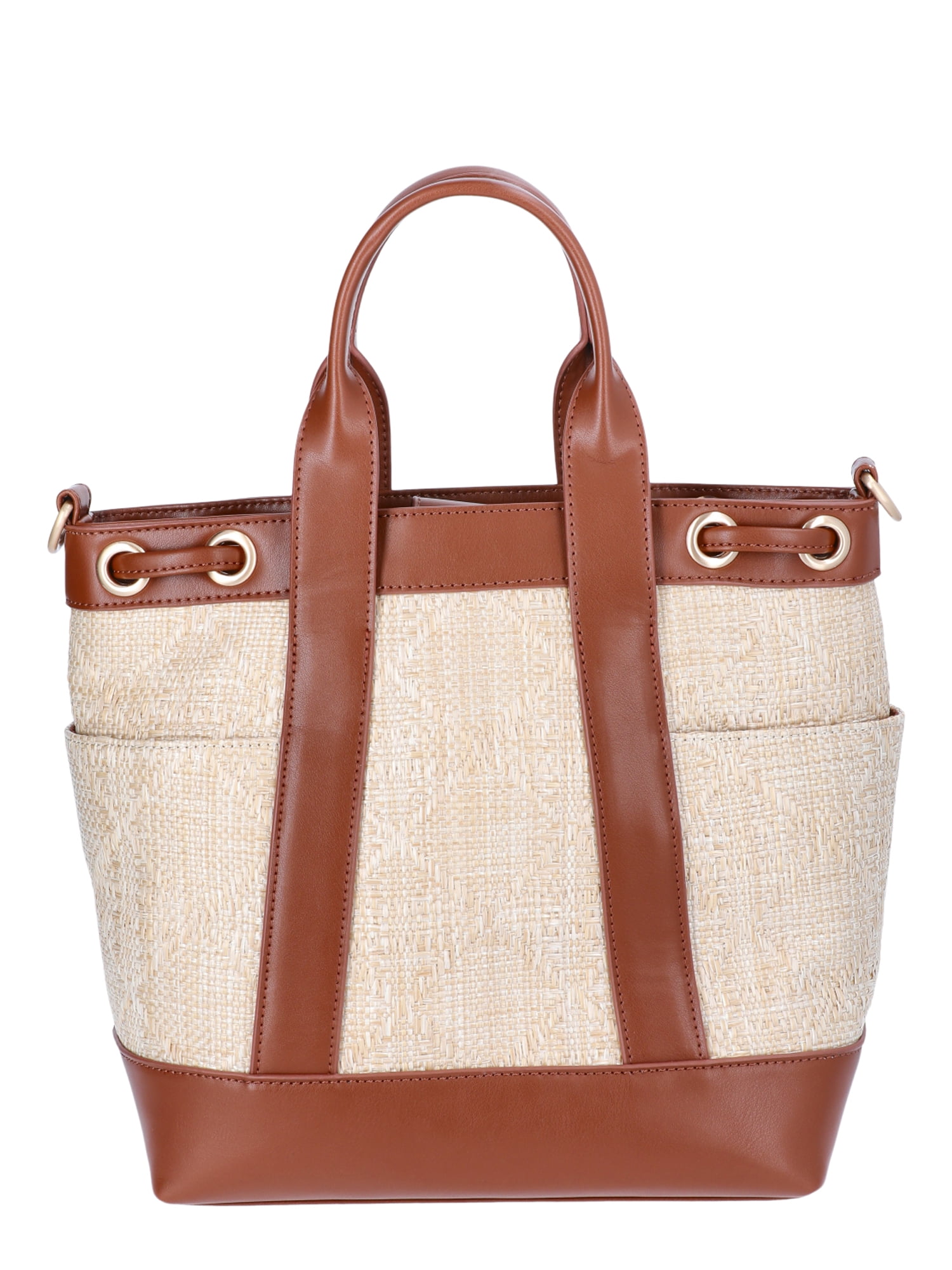 Time and Tru Leighton Women's Mini Bucket Bag, Woven