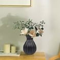 thumbnail image 5 of Vase for Flowers, Black Hydroponic Planter with Ceramic-like Finish, Plastic Decorative Vase for Home Decor, Water Storage Design for Fresh Cut Blooms, Modern Tabletop Ornament, 5 of 6