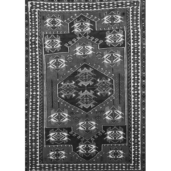 Ahgly Company Indoor Rectangle Persian Gray Traditional Area Rugs, 6' x 9'