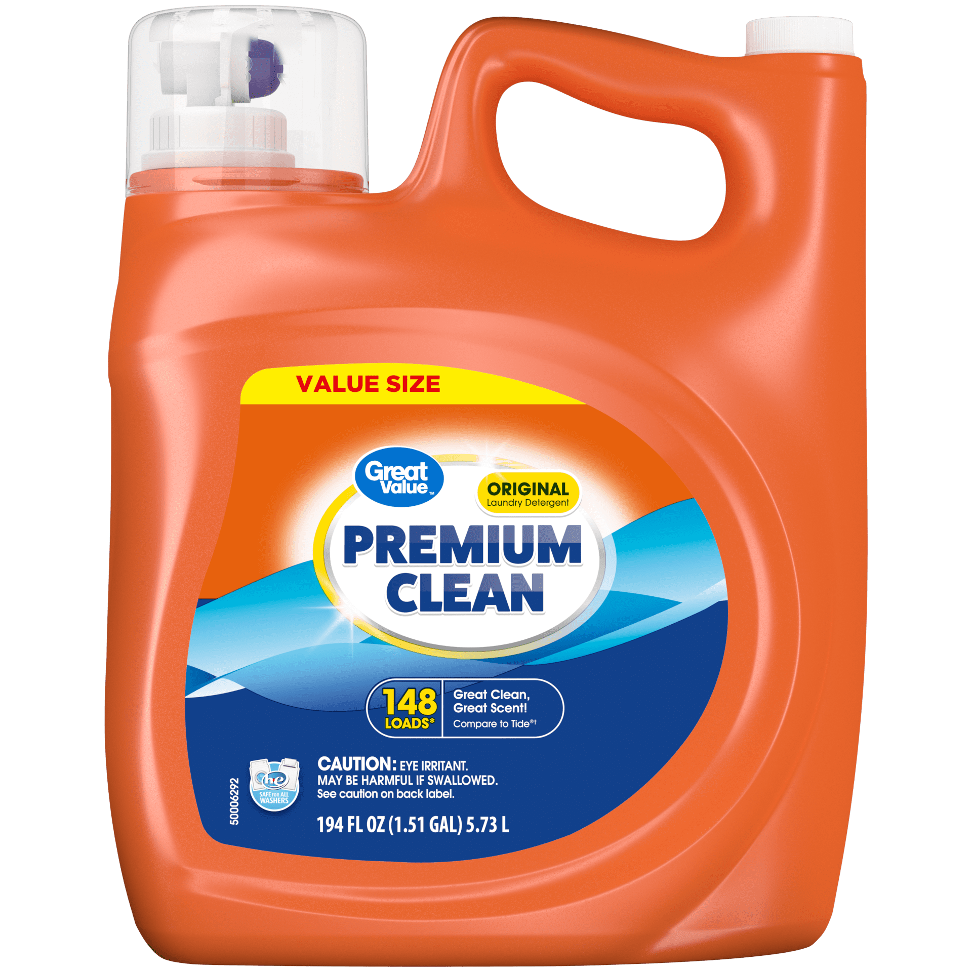Great Value Original Laundry Liquid Detergent, 194 fl oz, 148 Loads